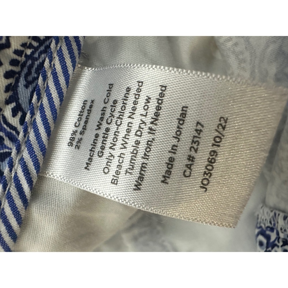 Talbots Relaxed Chino Pants Women's 14 Blue White Paisley Print Casual vacation - Picture 7 of 7